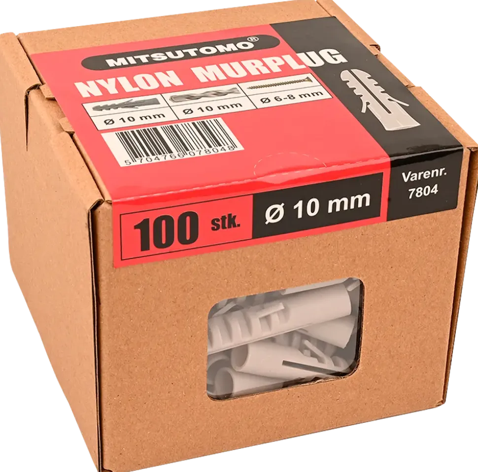 Nylonplugg 10 mm 100 st