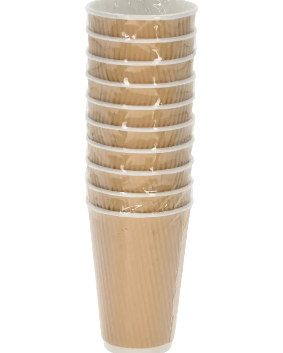 Pappmugg räfflad 250 ml 10-pack