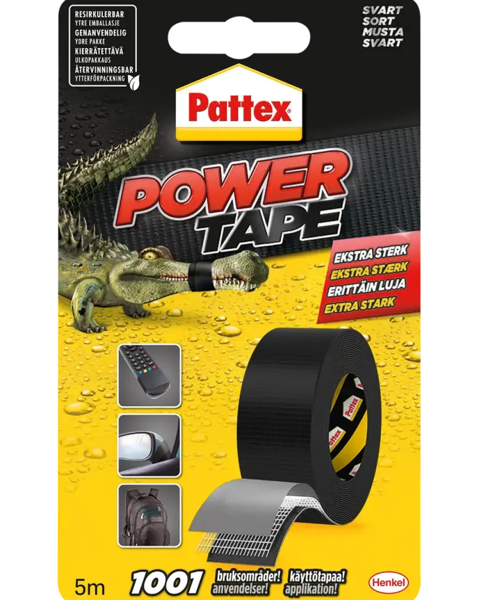 Pattex Power Tejp - Svart 5 meter