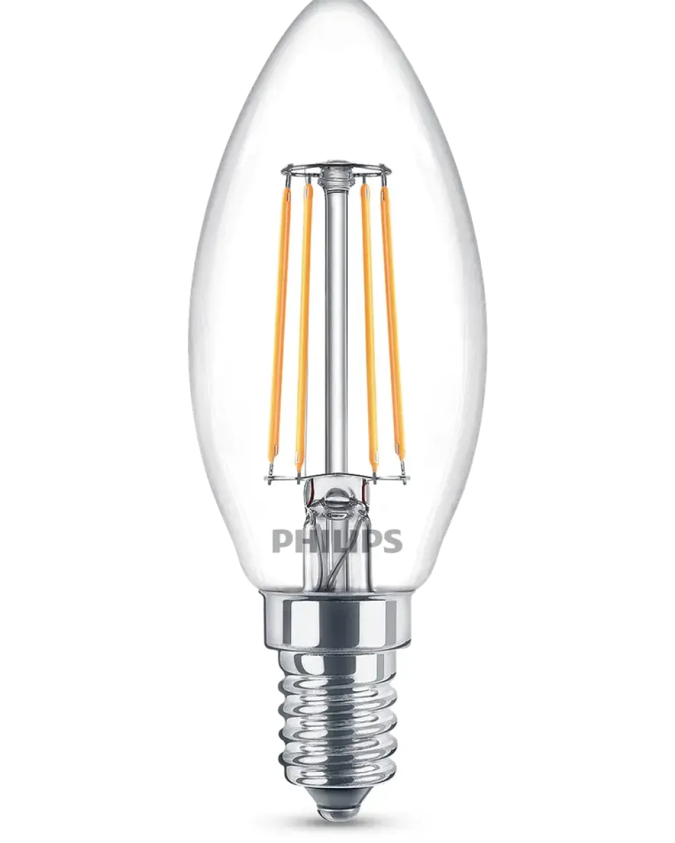 PHILIPS LED kronlampa 4,3W E14 2-pack