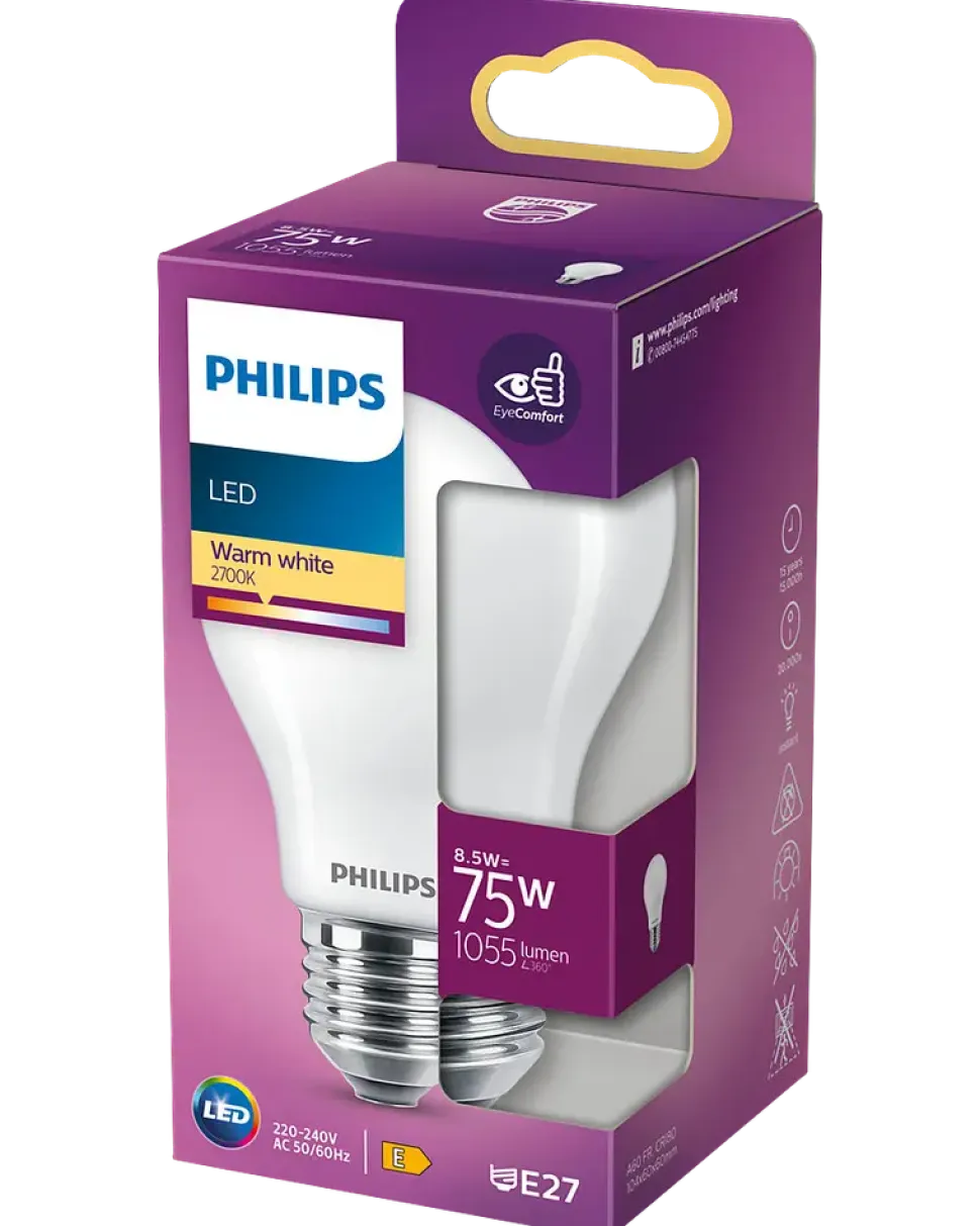 PHILIPS LED normallampa 8,5W E27 A60