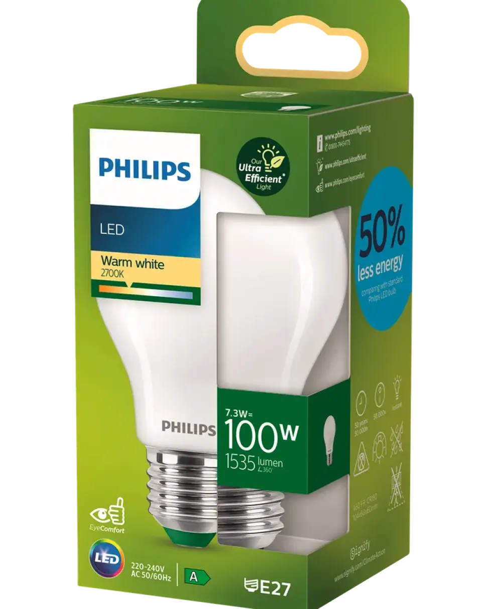 PHILIPS LED-normallampa 7,3W E27 A60