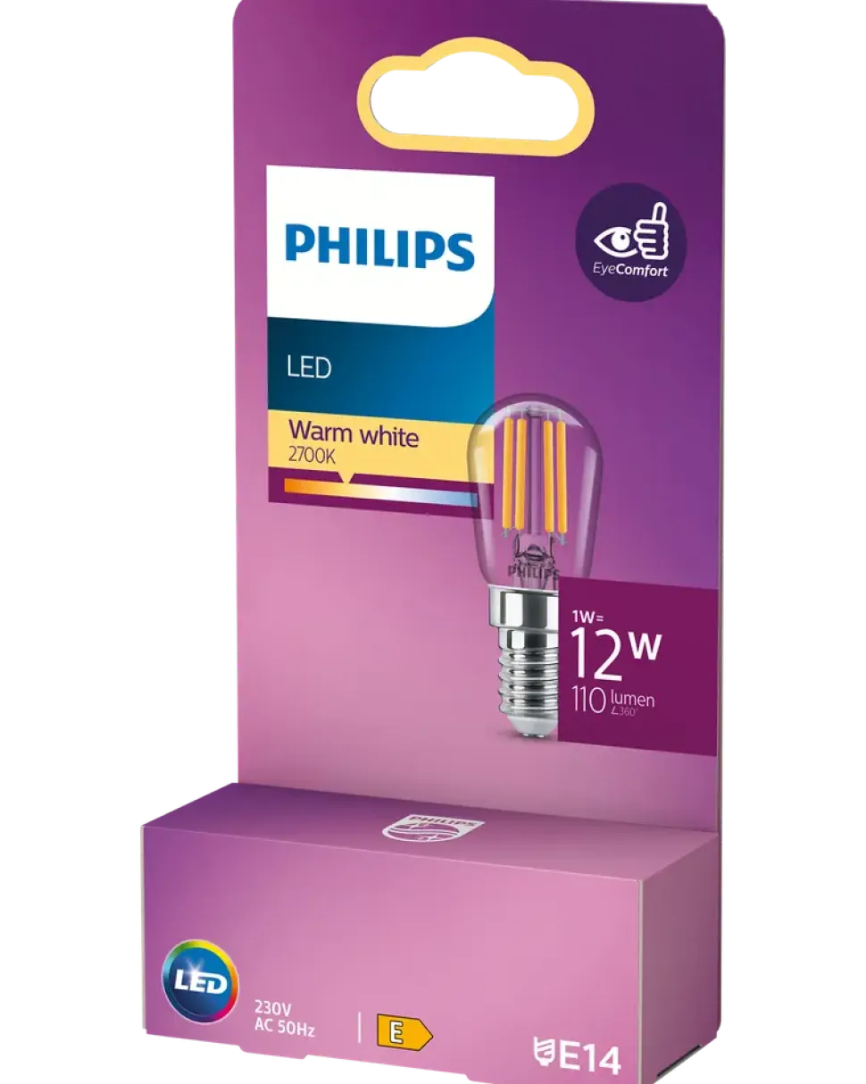 PHILIPS LED-päronlampa 1W E14 T25S
