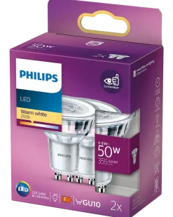 PHILIPS Reflektorlampa 4,6W GU10 2-Pack