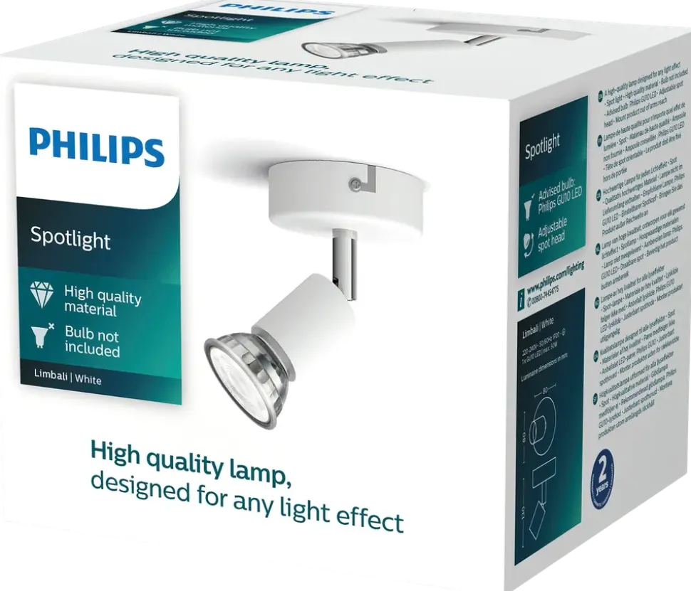PHILIPS Spotlight Limbali GU10 1 spotlight - vit