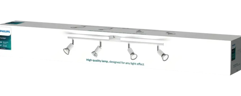 PHILIPS Spotlight Limbali GU10 4 spotlights - vit
