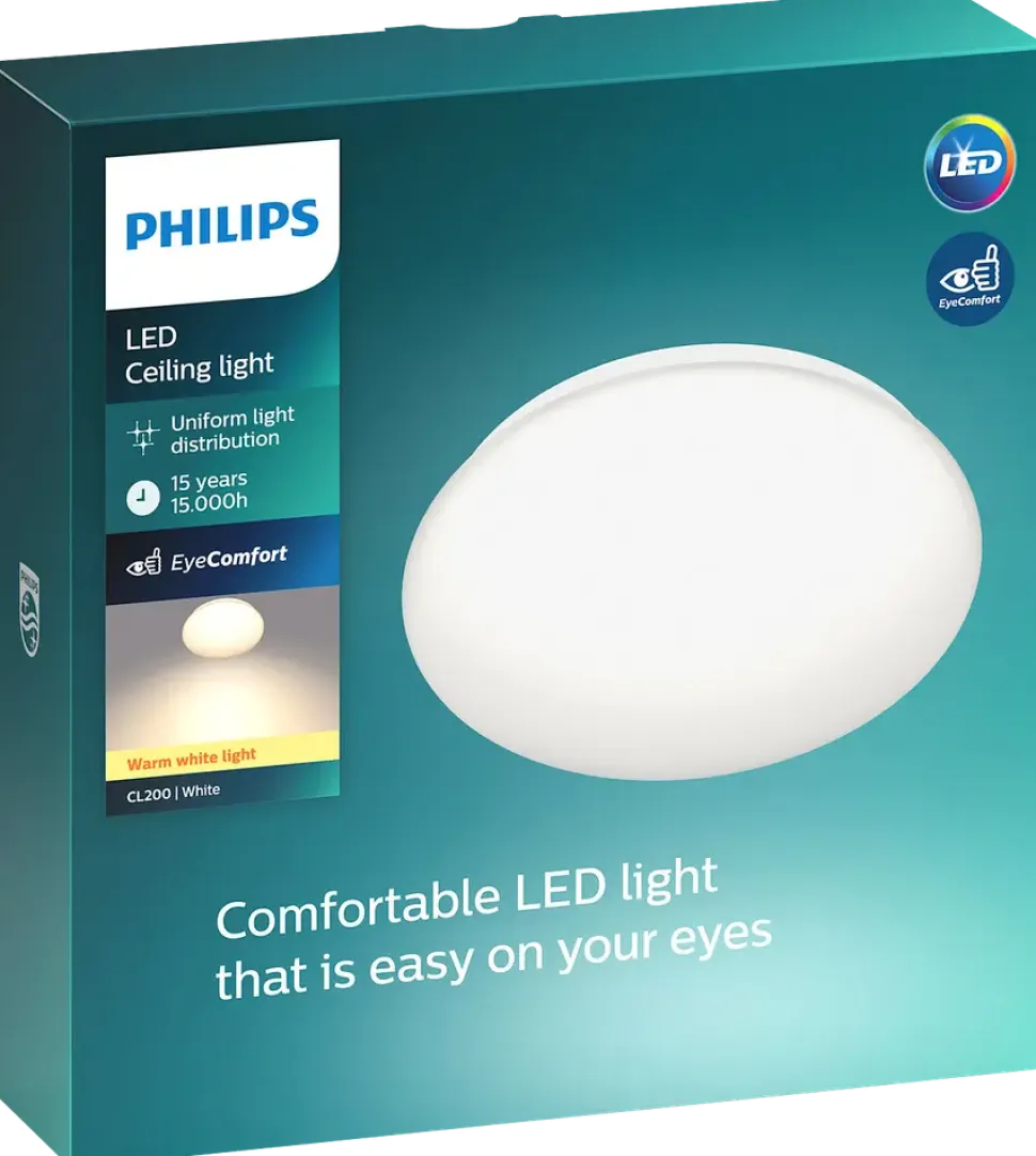 PHILIPS Taklampa Moire Ø25cm 10W - vit