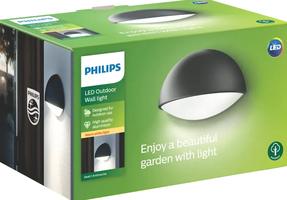 PHILIPS VÄGGLAMPA DUST ANTRACIT
