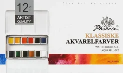 Phoenix akvarellfärger 12 st - klassiska