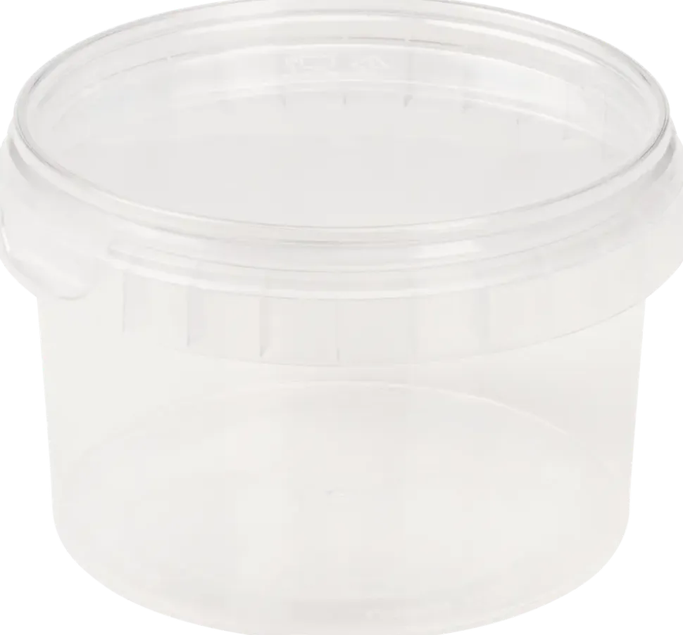 Plastlåda med lock 280 ml rund