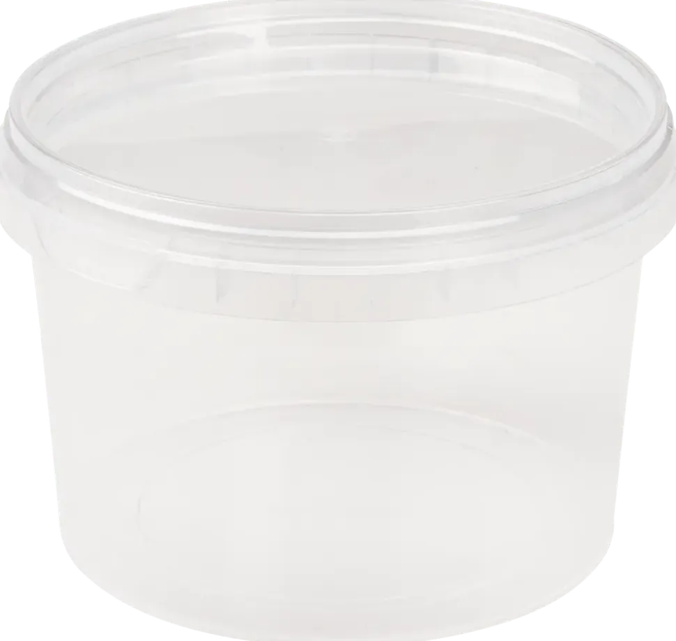 Plastlåda med lock 565 ml rund