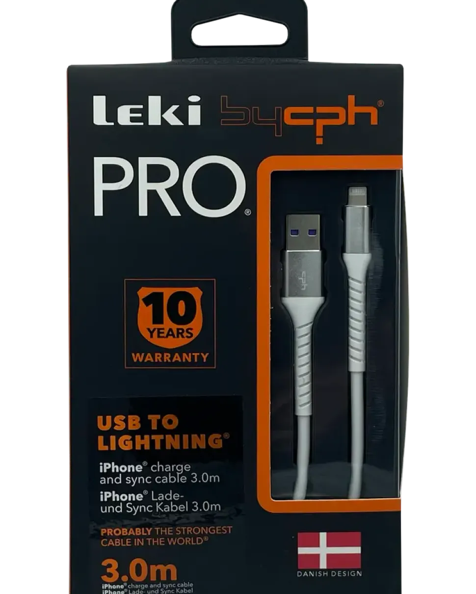 PRO USB till Lightning-kabel – 3 meter, vit