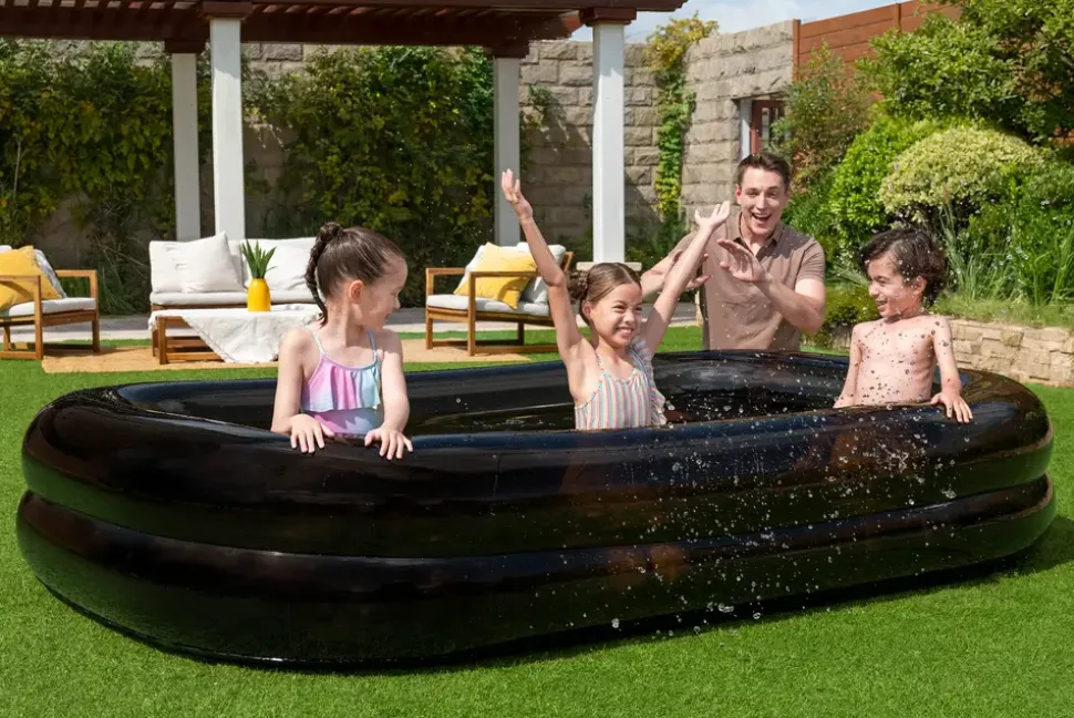 Rektangulär pool, 778 liter – Svart