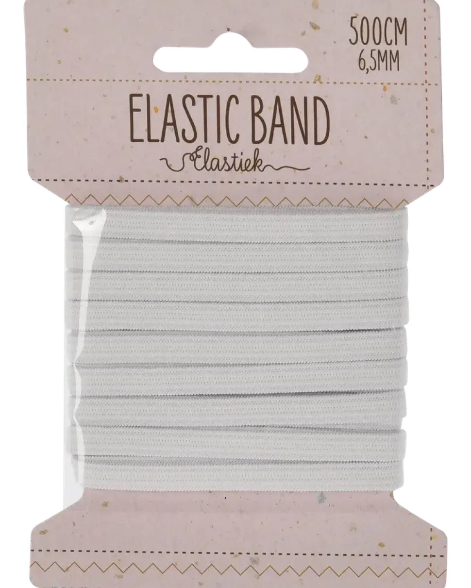 Resårband 6,5 mm x 5 m vit