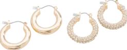 Örhängen chunky hoops 2 par - guld