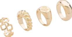 Ring bred 4 st - guld