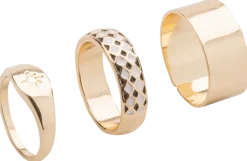 Ring harlekin och stjärna 3 st - guld