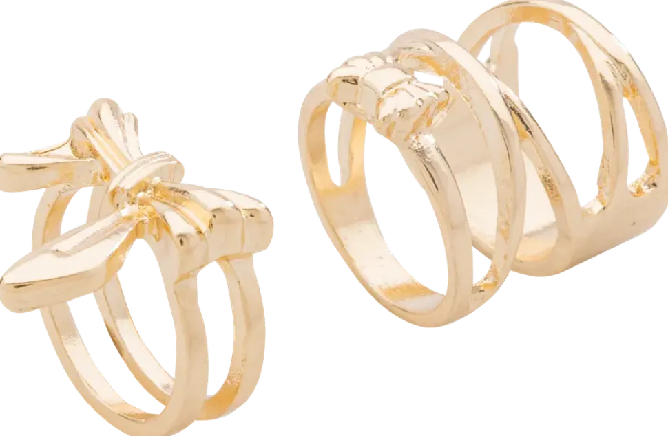 Ring rosett 2 st - guld