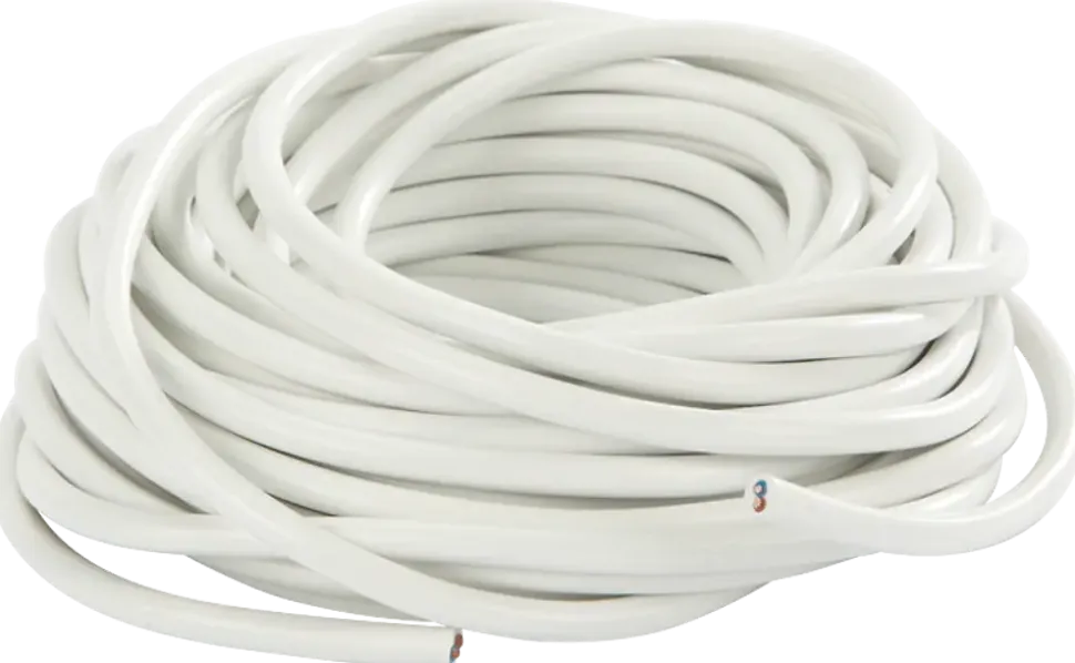 Rund kabel 2 x 0,75 mm² - vit