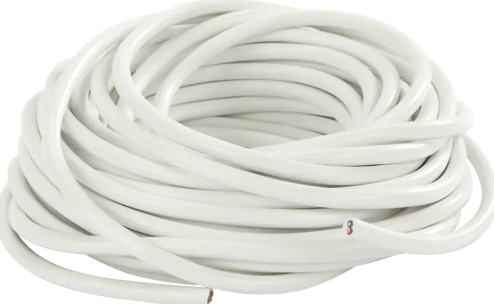 Rund kabel 2 x 0,75 mm² - vit