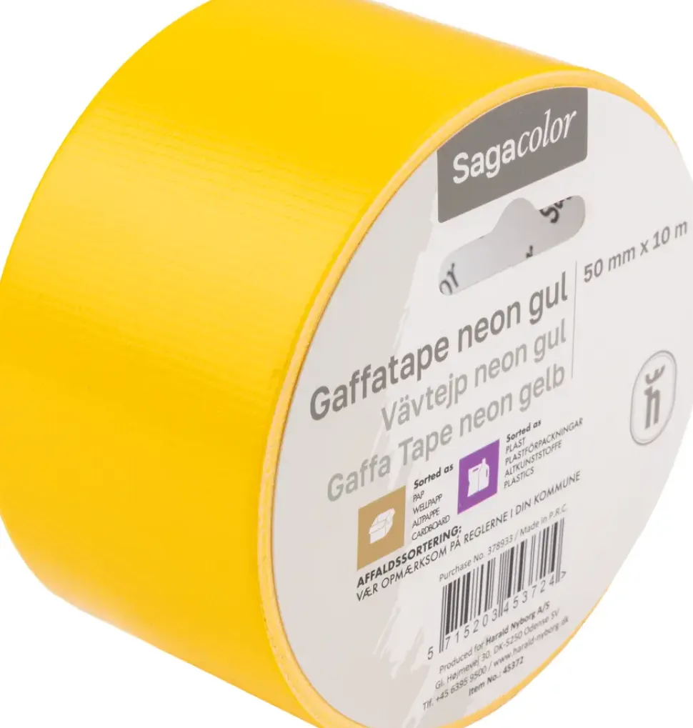 SagaColor Byggtejp - Neongul