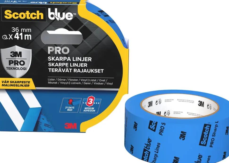 ScotchBlue™ PRO maskeringstejp 36 mm x 41 meter