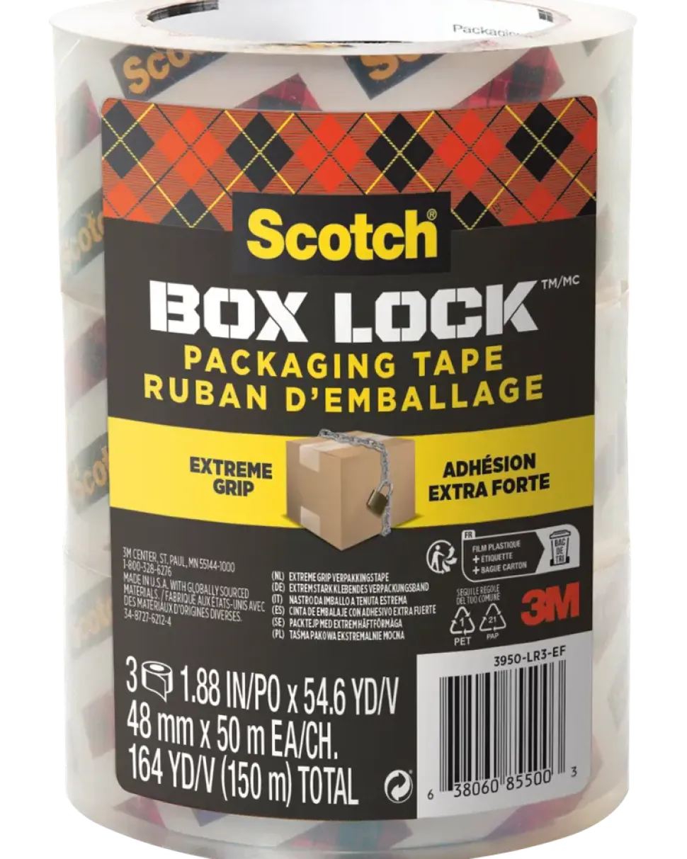 Scotch® Box Lock™ Emballagetejp 48 mm x 50 meter 3-pak