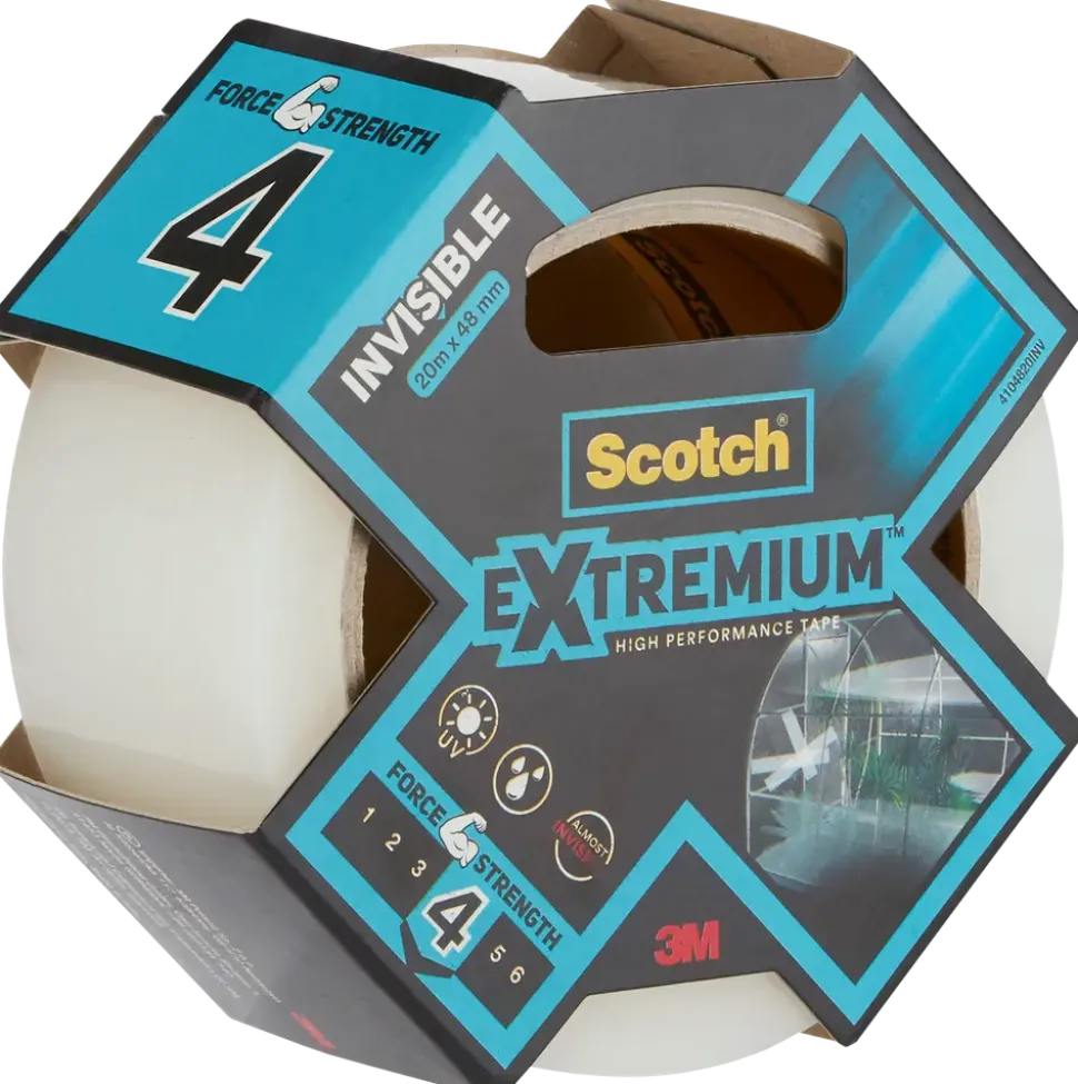 Scotch® Extremium™ INVISIBLE High Performance Byggtejp – 20 meter x 48 mm