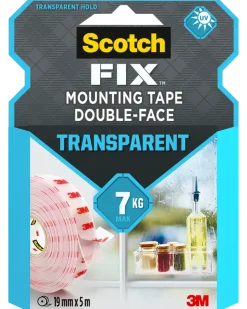 Scotch-FIX™ Dubbelhäftande tejp, transparent, 19 mm x 5 meter