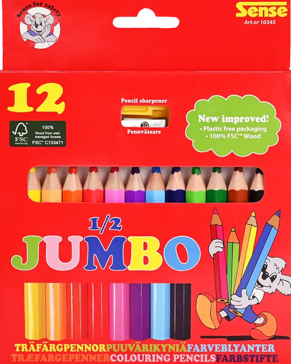 SENSE FÄRGPENNOR JUMBO 12-PACK