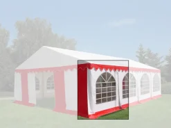 Sidovägg paviljong röd/vit