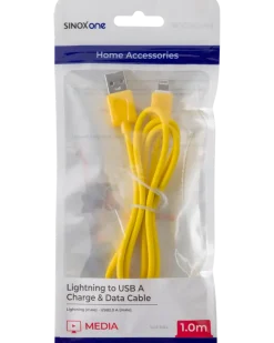 Sinox lightningkabel gul 1 m
