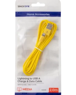 Sinox Lightning-kabel gul 2m