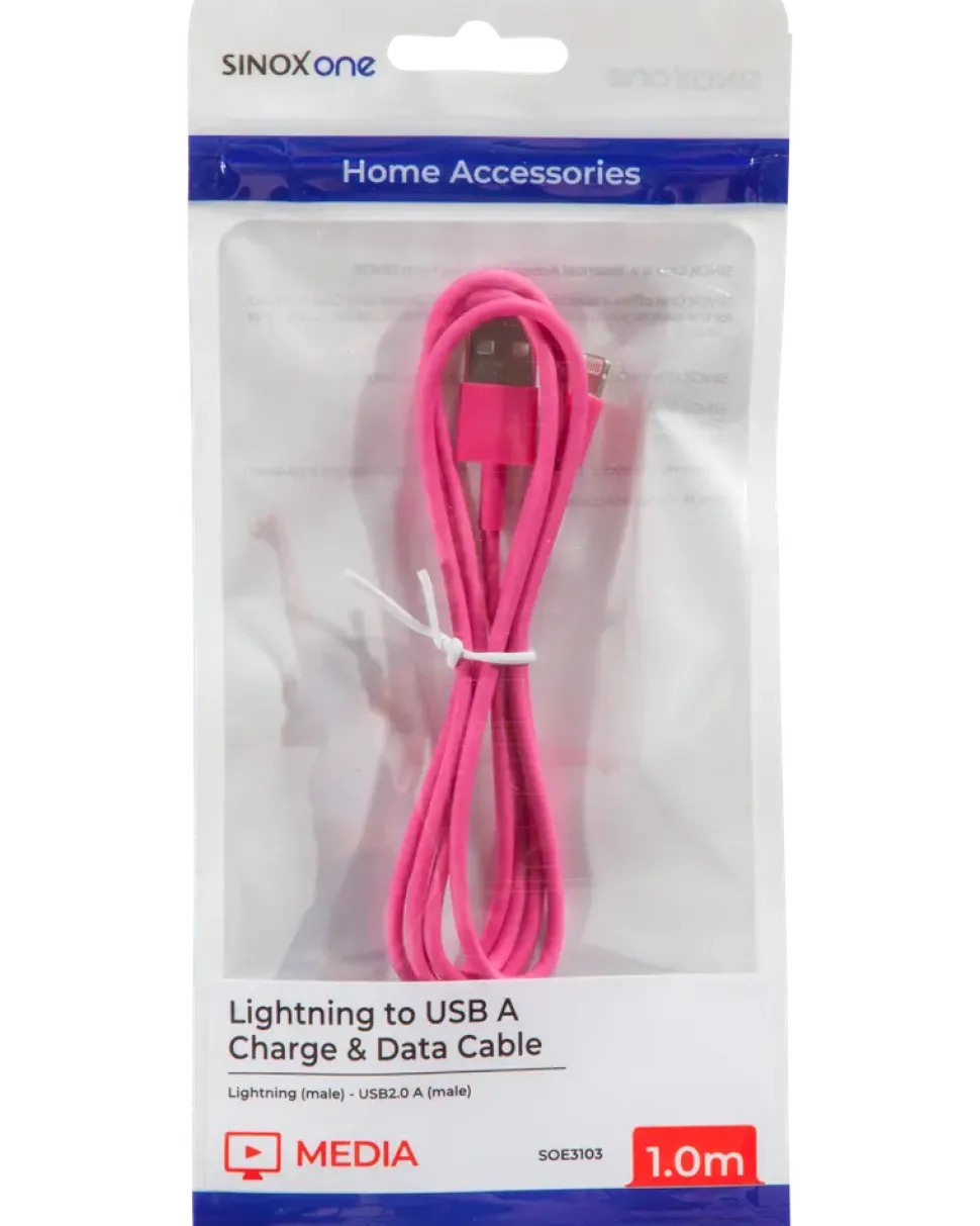 Sinox lightningkabel rosa 1 m