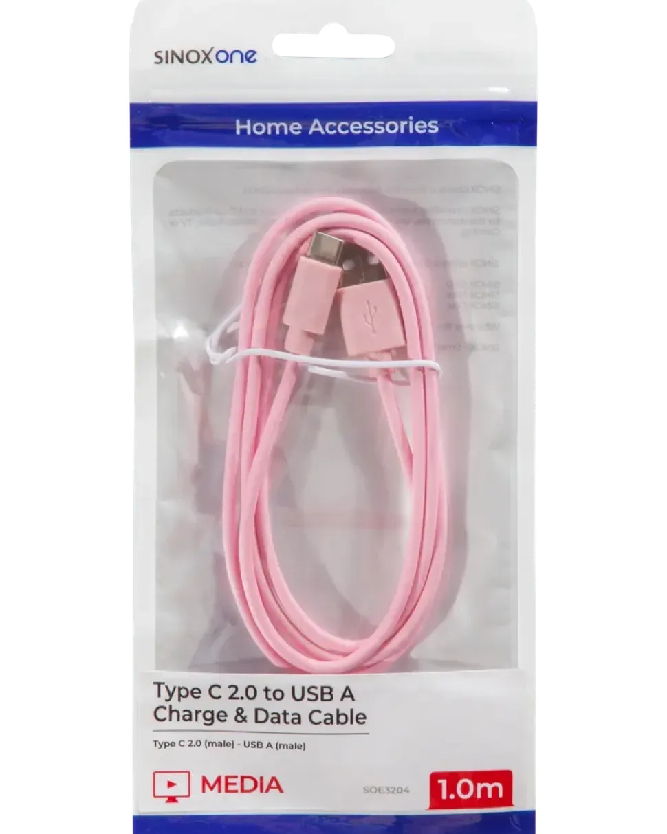 Sinox usb-c kabel rosa 1 m