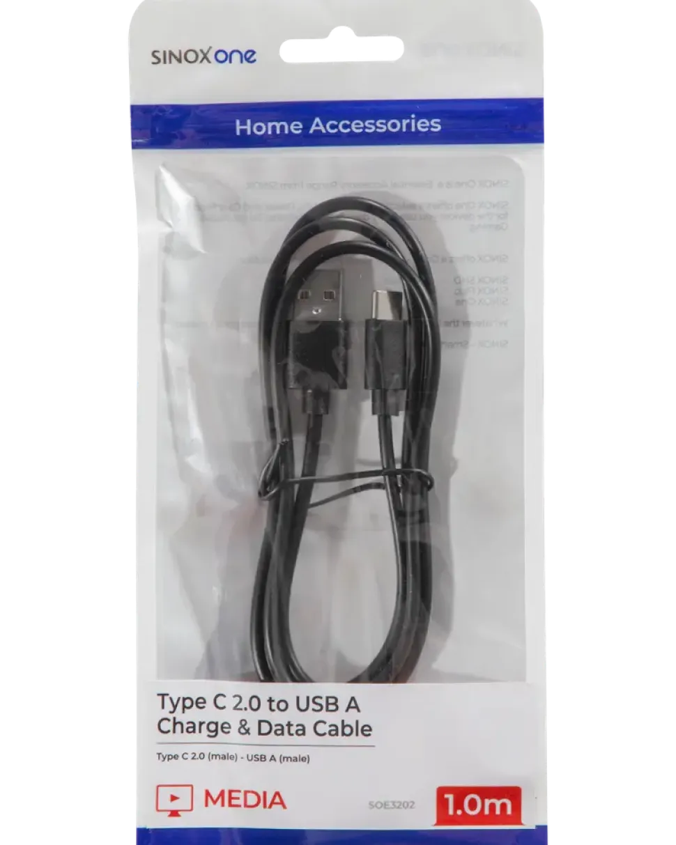 Sinox usb-c kabel svart 1 m
