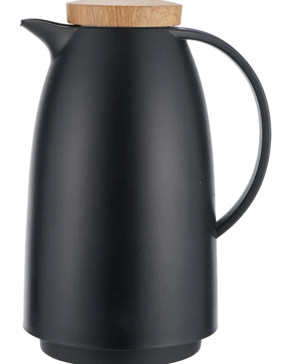 SJÖBO Termoskanna med lock i trä-imitation 1 L