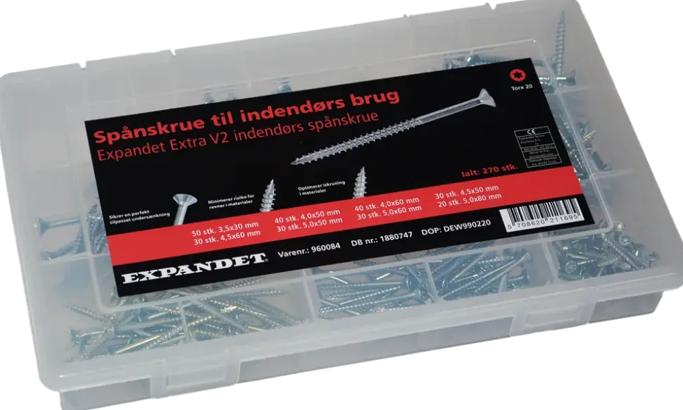 Skruvsortiment Inomhus 270 St