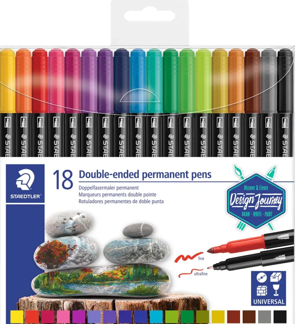 Staedtler permanent dubbel tusch 18st