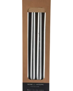 Stearinljus silver 4-pack