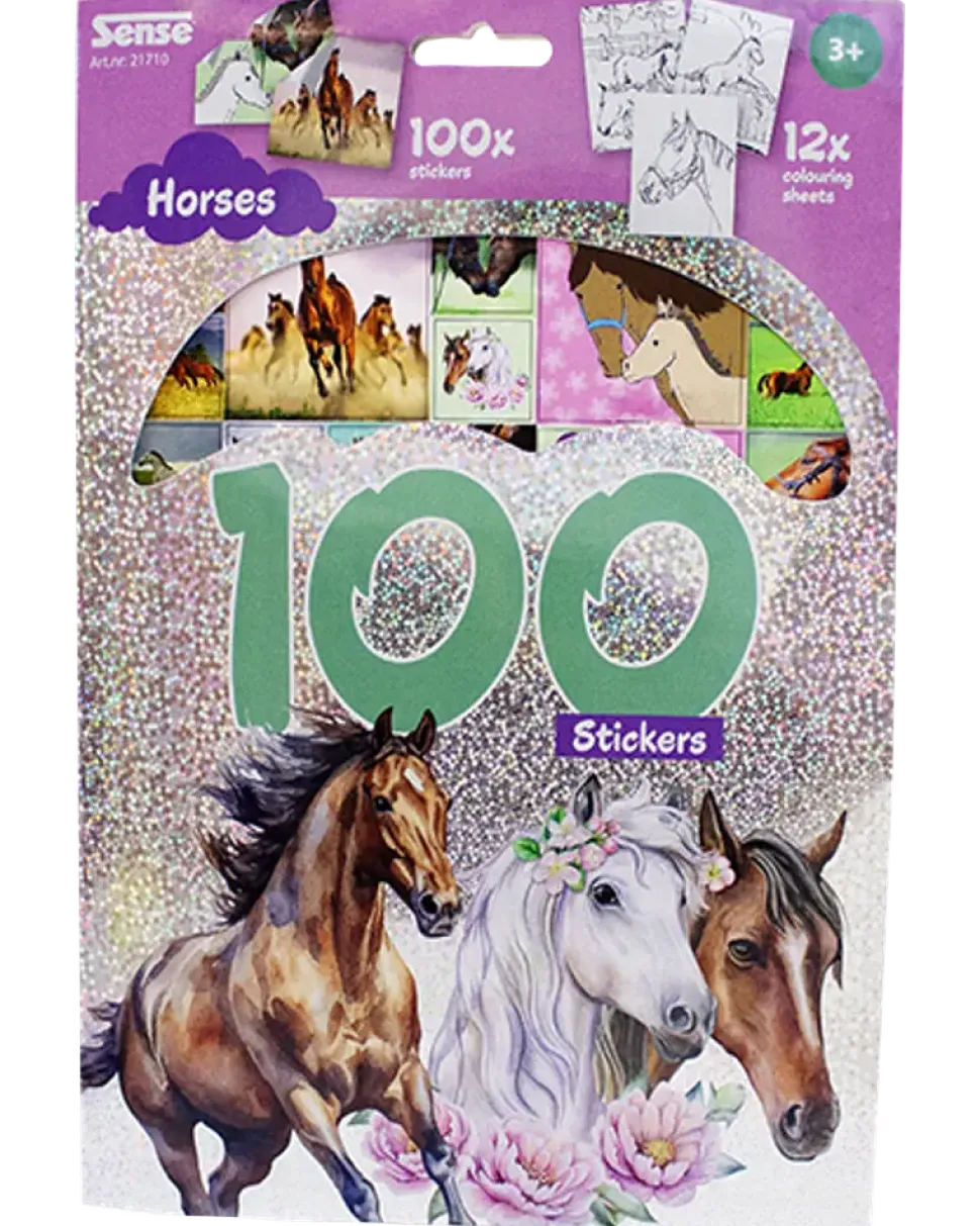 Stickers hästar 100-pack