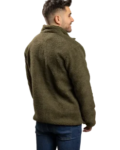 Teddyfleecjacka militärgrön L