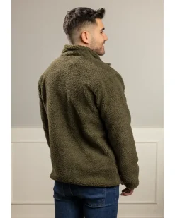 Teddyfleecjacka militärgrön XL
