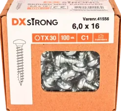 Träskruv 6,0 x 16 mm TX30 100 stk.