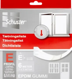 Tätningslist 6 meter - E 4x10 mm
