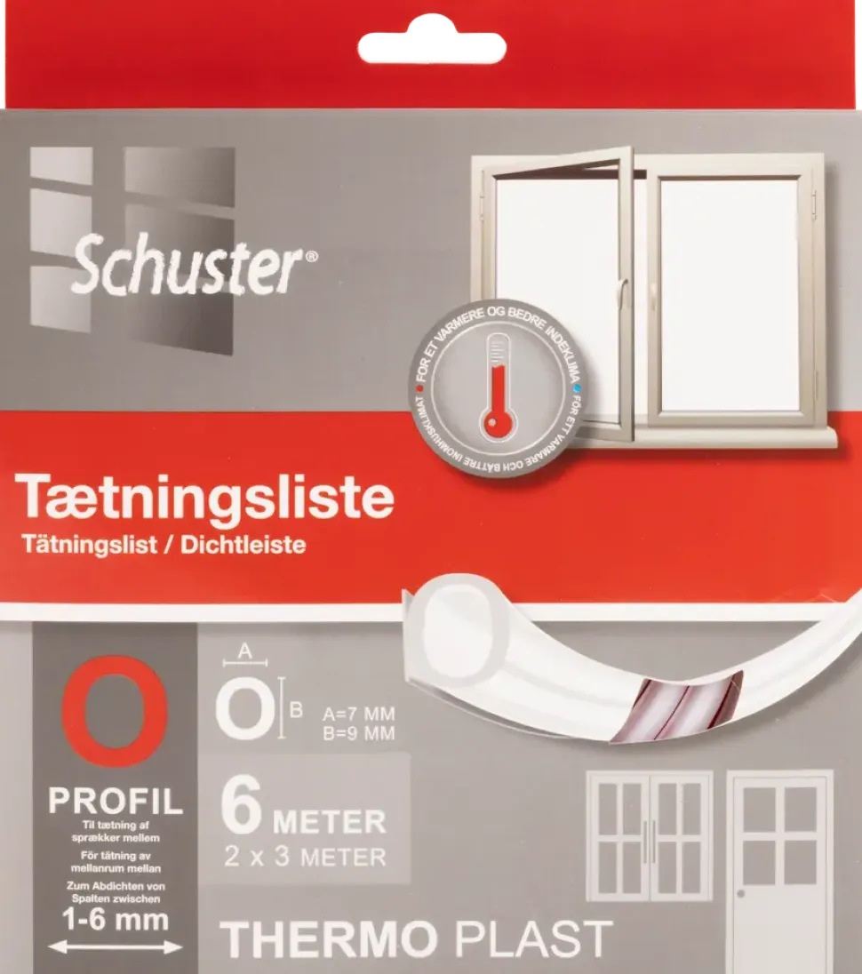 Tätningslist 6 meter - O 7x9 mm