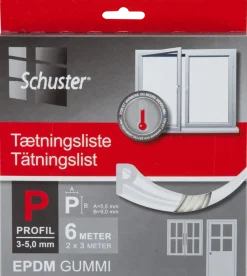 Tätningslist p 5,5x9 mm 6 m