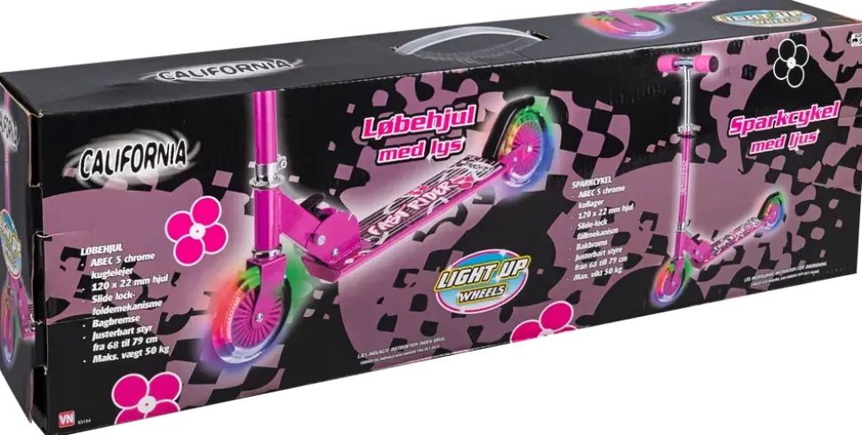 Tvåhjulig sparkcykel – Rosa