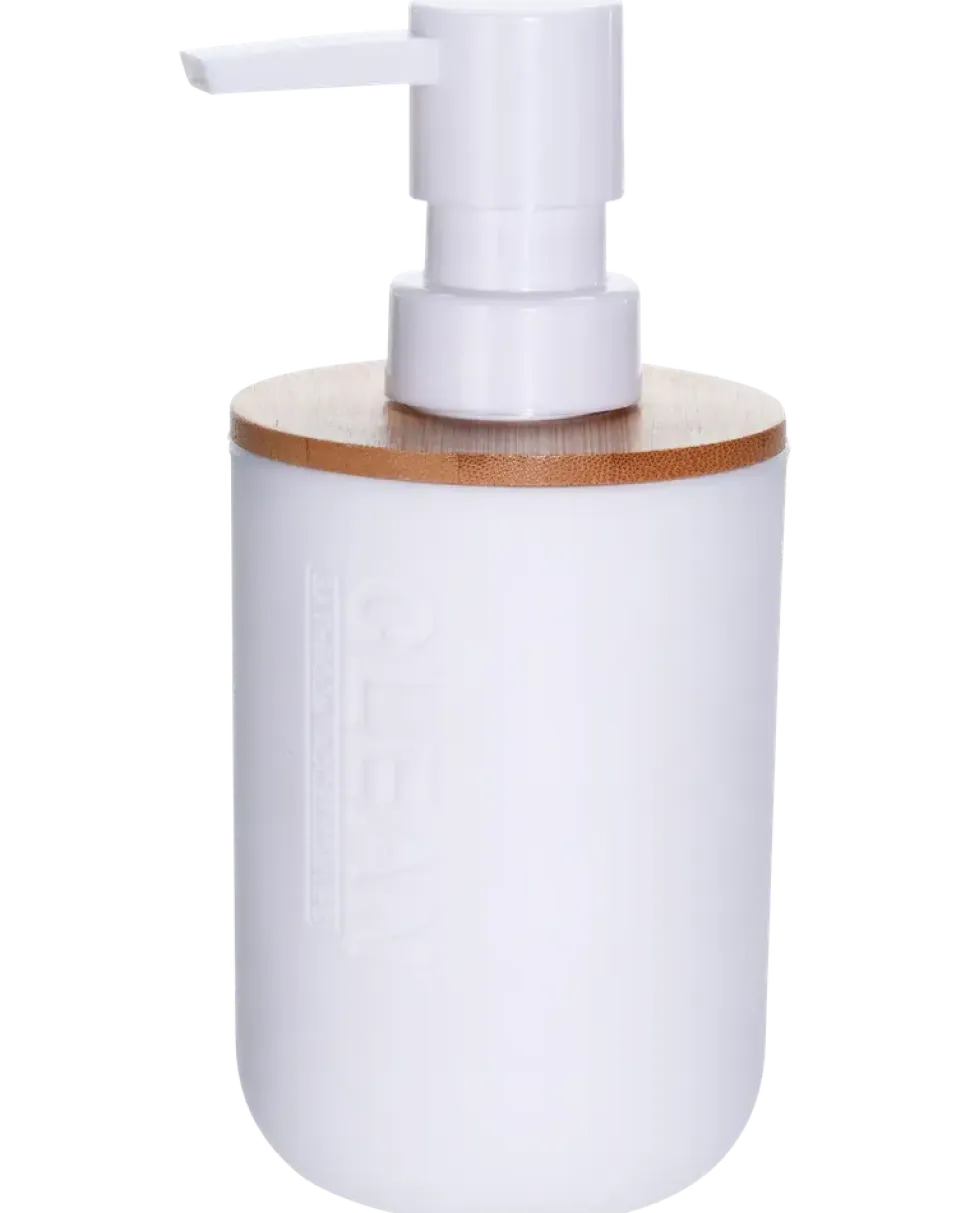 Tvålpump vit/bambu