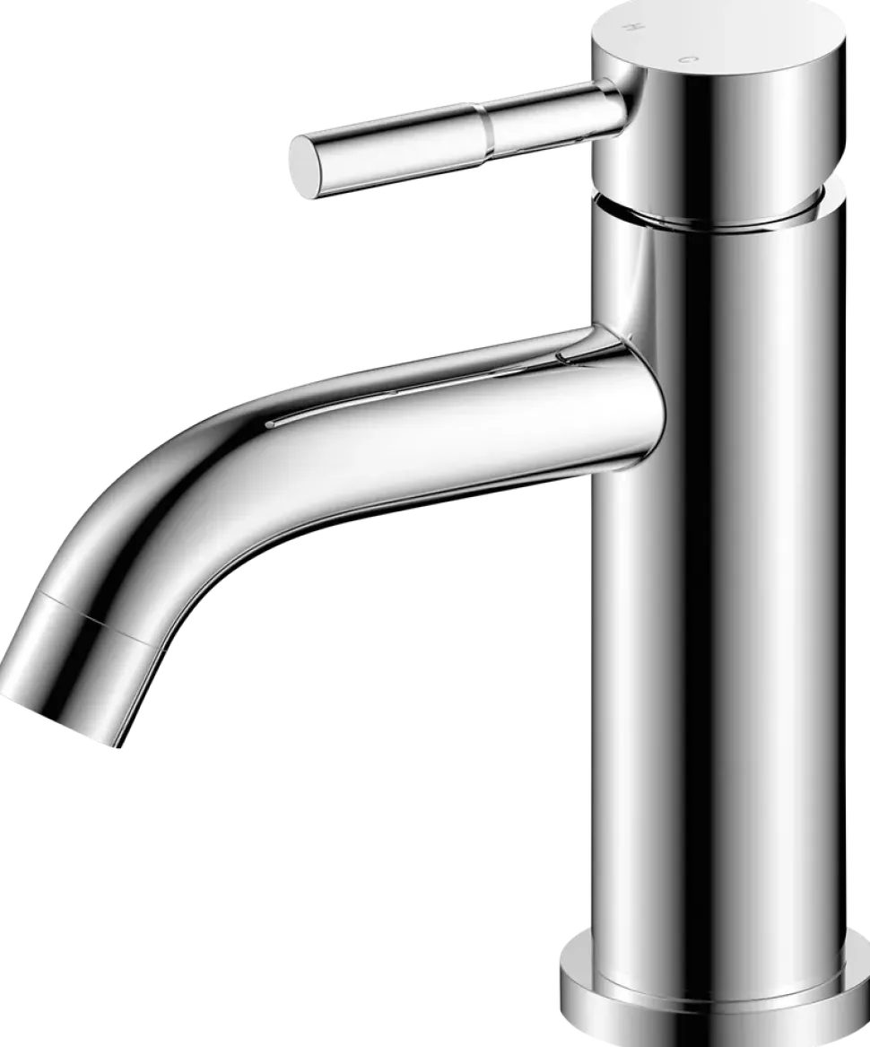 Tvättställsblandare, böjd – Krom